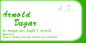 arnold dugar business card